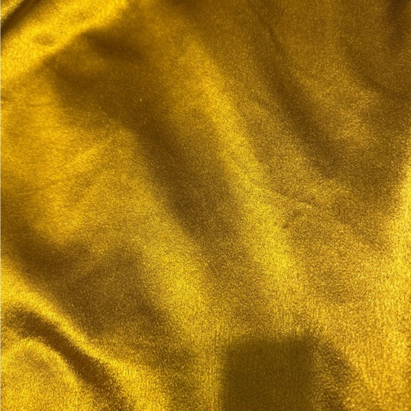 Lauren of Palm Springs Custom Gold Crinkled Satin Caftan Dress Kaftan S/M - Picture 8 of 13